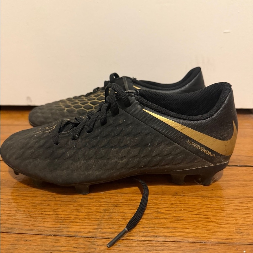 Nike Hypervenom Black and Gold Soccer Cleats